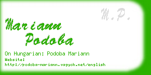 mariann podoba business card
